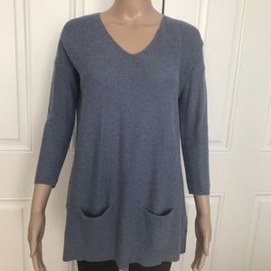 WNOT Joie Blue Gray Sweater Tunic pockets XXS/S